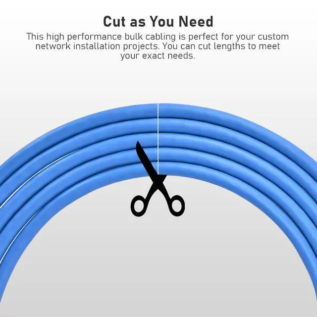 Alt view image 5 of 7 - PrimeCables Ethernet Bulk Cable Cat6 CMR-Rated 500ft - Solid, Splineless Network Internet Cord 23AWG UTP,Pure Bare Copper Wire Blue