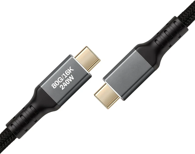 Main image of 8K 60Hz 4K 60Hz 240W 80Gbps USB C to USB C PD Fast Charging Data Cable for iPhone 17 16 15 Pro Max, Samsung Galaxys,Android/MacBook, laptops