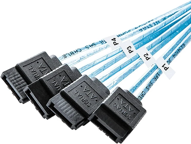 Alt view image 5 of 6 - 4X Mini SAS HD SFF-8644 to 4 X SATA 7Pin Hard Disk Cable 12Gbps Server External Hard Disk High-Speed Cable 3.33TF/1M