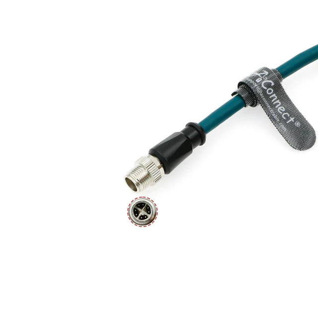 Alt view image 4 of 5 - M12 8 Position X-Code Male to Female Aviation Sensor Connector Industrial Cable High Flexible Shielded Waterproof Cord for Device Network, Fieldbus Module 3M