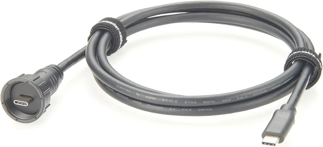 Main image of IP67 Waterproof USB 3.1 Type C Male to Male Extension Cable 10Gbps USB 3.1 Gen2 C Threaded Fixed Recessed Cable for Data Transfer & Charging, Control Panels, Embedded PC(1.5M/4.92FT)