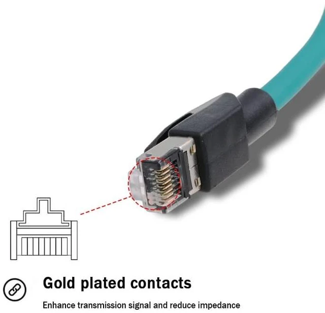 Alt view image 4 of 4 - M12 D Code 4 Pin Male to RJ45 Plug High Flex Cat5e Industrial Ethernet PVC Cable for Automation Application (8M, Blue)