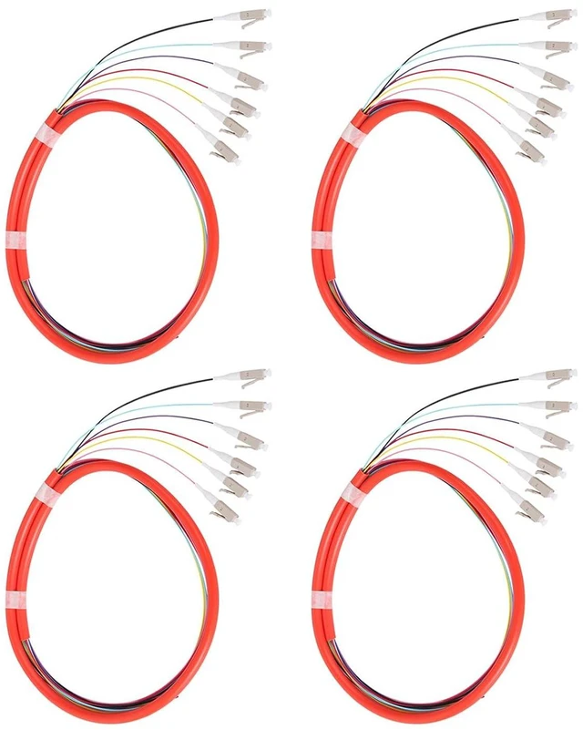 Main image of 6 Strand LC/OM1 Fiber Optic Pigtail 1.2m LC-UPC Mulitmode Fiber Pigtail for Networks Communication System, 4 Packs