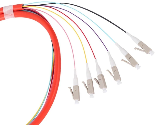 Alt view image 6 of 6 - 6 Strand LC/OM1 Fiber Optic Pigtail 1.2m LC-UPC Mulitmode Fiber Pigtail for Networks Communication System, 4 Packs