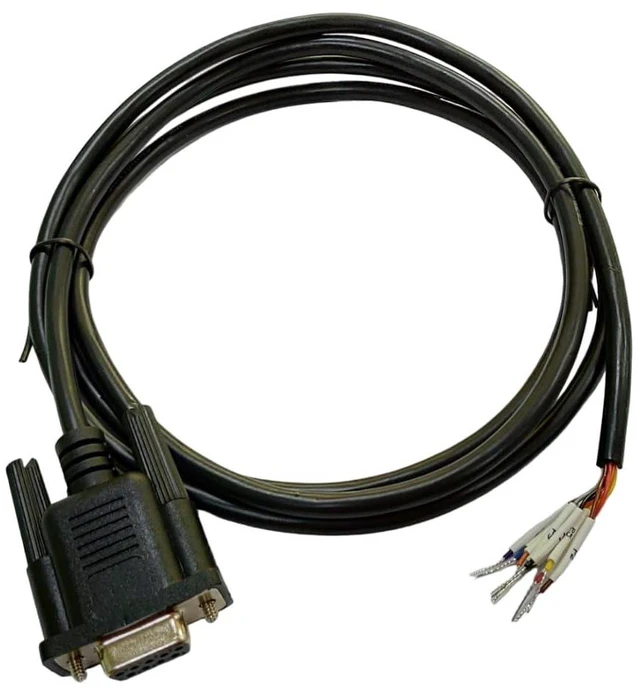 Main image of com Best Industrial Serial DB9 D-Sub 9 Pin RS232 Serial Cable with Bare Wire - 28 AWG with Black PVC Jacket (Female, 25 Feet)