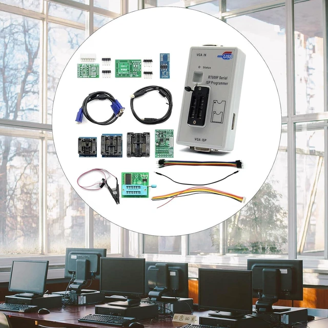 Alt view image 3 of 7 - ISP Programmer RT809F ISP Programmer LCD Usb Repair Tools with 1.8V Adapter Sop8 Test Clip Tssop8 Ssop8 EDID Cable ICSP Bios Adapters