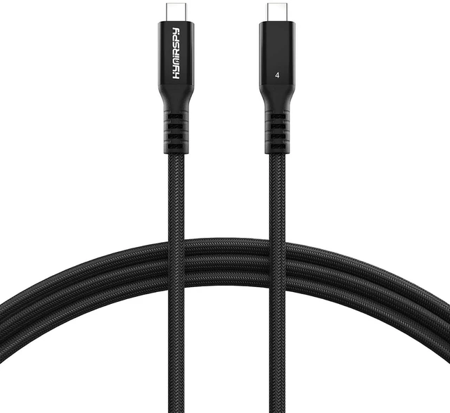Main image of 40Gbps Thunderbolt 4 Cable 10ft USB C to USB C Cable, 240W(5A) Charging Cord, Braided Type C Cable Compatible for Dual 8K/4K Display, USB4, SSD, eGPU, Mac Studio/mini, iPhone,Black