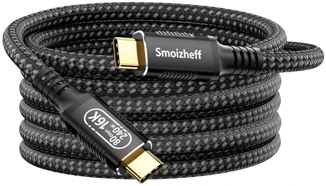Main image of 3m Coaxial USB-C to USB-C Cable 80Gbps 240W PD 3.1, Ultra-Flexible USB4 v2.0 Data Charging Cable with 16K@60Hz Video Output, Compatible with Thunderbolt 4/3, for Laptops, Monitors, SSDs, 10FT
