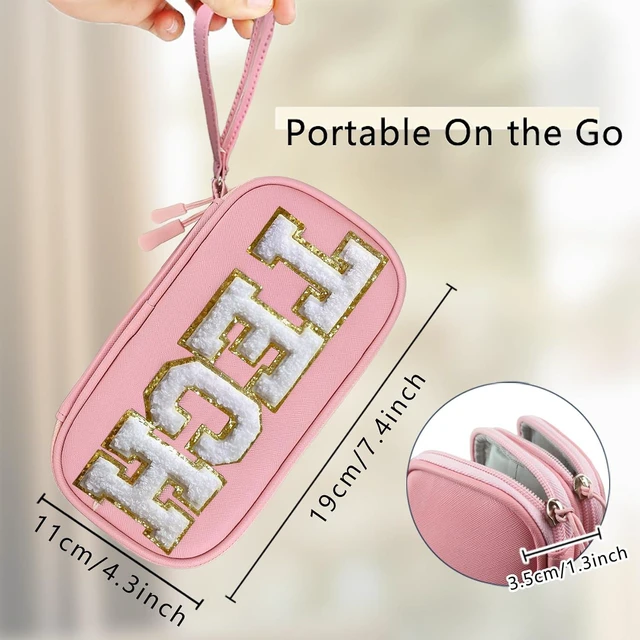 Alt view image 2 of 6 - COSHAYSOO Personalized Electronics Travel Organizer Cable Management Case Phone Charger Charging Cords Tech Accessories Pouch, Unique Trip Gifts for Women Traveler College Teen Girls Vacation Pink