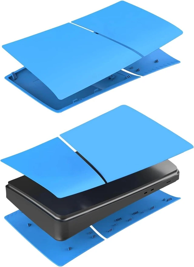 Alt view image 3 of 5 - Console Faceplate Anti-Scratch Case for PS5 SLIM Disc Edition Console Protective Shell (Sky Blue)