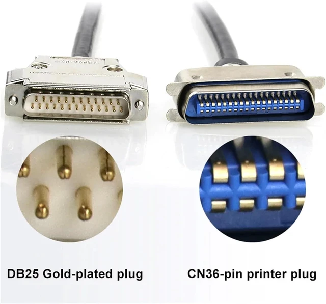 Alt view image 4 of 7 - 1Pcs DB25 to CN36 Parallel Printer Data Cable Pure Copper Shield 25/36Pin Gold-plated Signal Line Male To CN36 Computer Connector(White,1.5 meters)