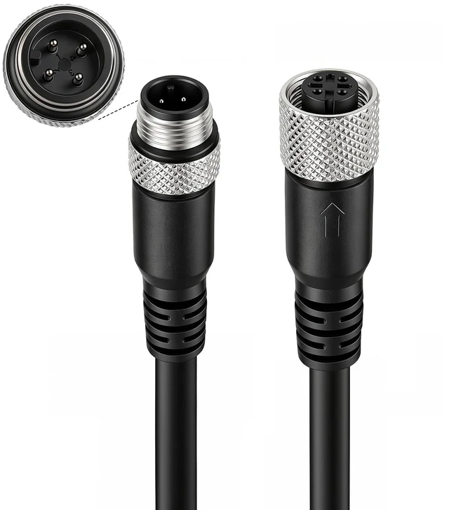 Main image of M12 4 Pin Male Female Actuator Sensor Signal Cable (Male to Female, 10M/32.8FT)