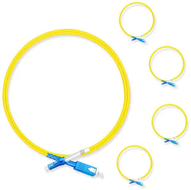 Main image of 5Pcs 1 Meter Fiber Optic Patch Cord SC UPC to LC UPC, Simplex Single Mode Fiber Cable Jumper OS2 G652D 9/125m, 1310nm/1550nm LSZH 3.0mm