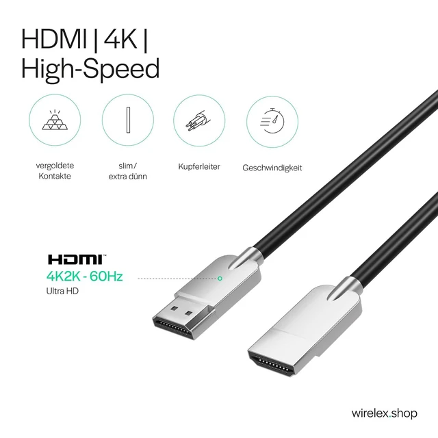Alt view image 3 of 4 - SHIVERPEAKS FLEXLINE HDMI Cable A-Stecker A-tecker 2 m High Flexibel, Vergoldete Contact, Auflösung bis: 4K2K, 1 Piece (FL31-16035) Brand