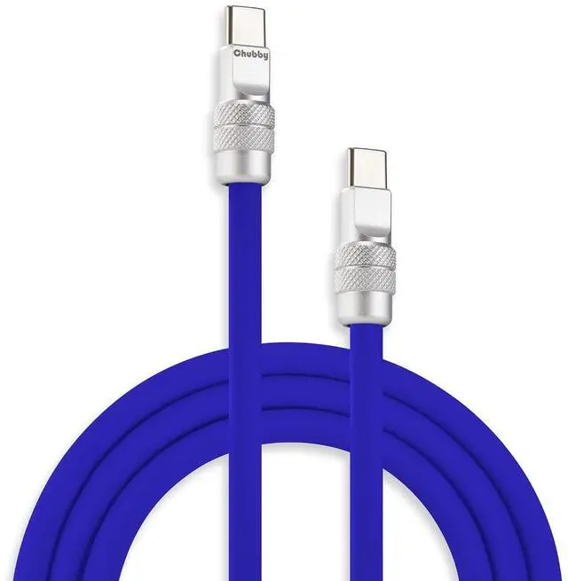 Main image of chubbycable Chubby 2.0 Fast Charging Cable Durable Soft Silicone USB C Cable 240W Extra Thick Charger Cord Compatible with iPhone 17-15 Series iPad, Dark Blue, Type-C to Type-C, 6.6 FT