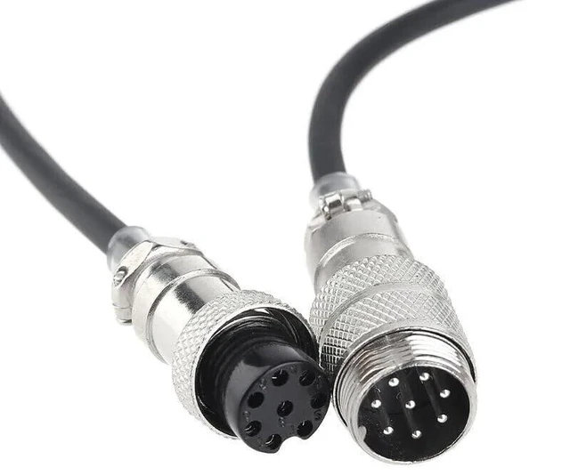 Alt view image 2 of 3 - 8Pin Coiled Mic Microphone Extension Cable Male to Female for Yaesu ICOM Kenwood