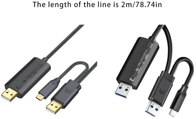 Alt view image 2 of 7 - Plugs Play USB Cable USB2.0 / USB3.0 Type C for Instantly Data Exchange Computer to Computer Not Need Driver Easy to Use Cable