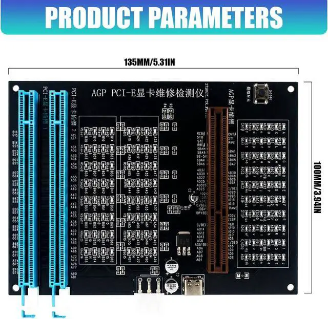 Alt view image 3 of 7 - Computer for Testing Faulty GPUs on AGP and PCIE 16X Slots with Visual Indicators AGP PCIE Diagnostic Card