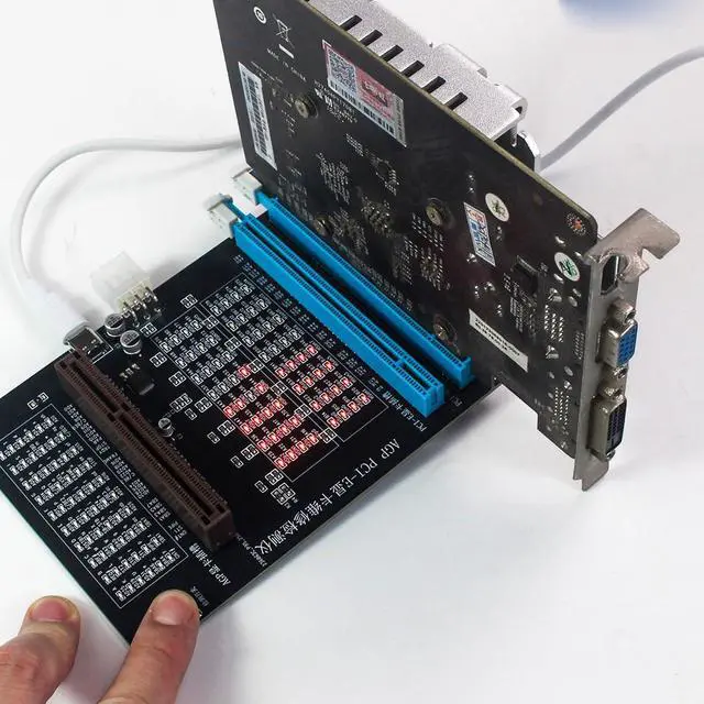 Alt view image 7 of 7 - Computer for Testing Faulty GPUs on AGP and PCIE 16X Slots with Visual Indicators AGP PCIE Diagnostic Card