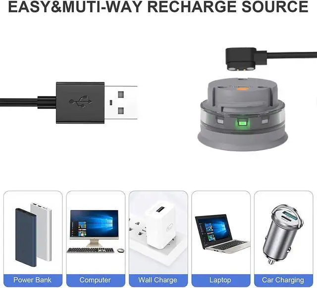 Alt view image 5 of 7 - Charger Compatible with HidrateSpark PRO/HidrateSpark PRO Steel/HidrateSpark PRO Tumber Charger Charging Cable Magnetic USB Mount Accessories (Black)