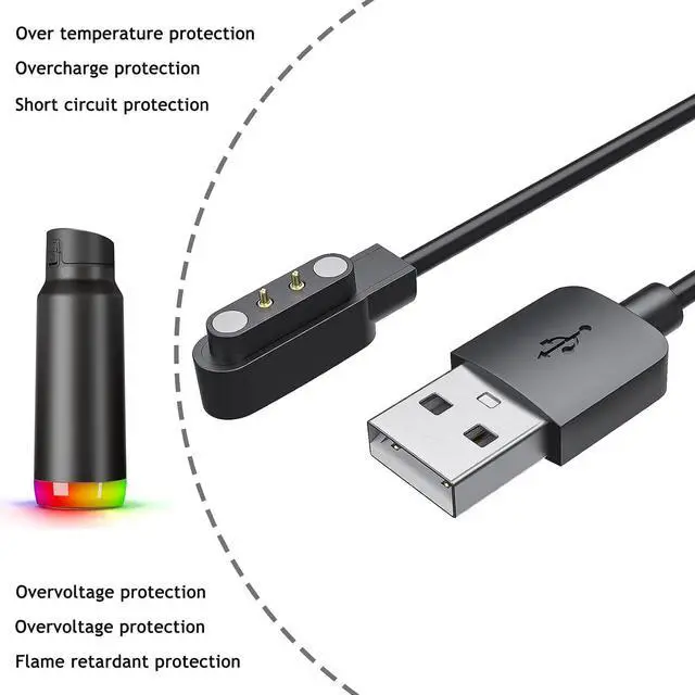 Alt view image 2 of 7 - Charger Compatible with HidrateSpark PRO/HidrateSpark PRO Steel/HidrateSpark PRO Tumber Charger Charging Cable Magnetic USB Mount Accessories (Black)