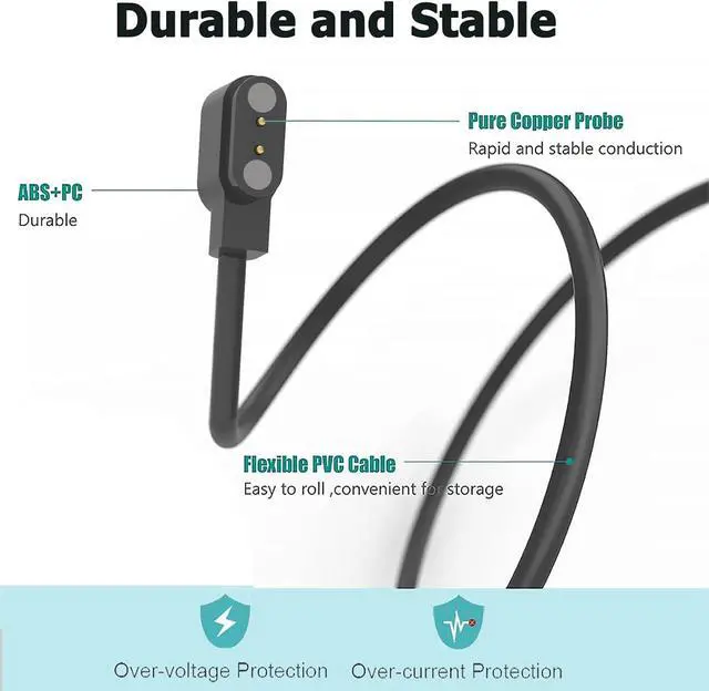 Alt view image 4 of 7 - Charger Compatible with HidrateSpark PRO/HidrateSpark PRO Steel/HidrateSpark PRO Tumber Charger Charging Cable Magnetic USB Mount Accessories (Black)