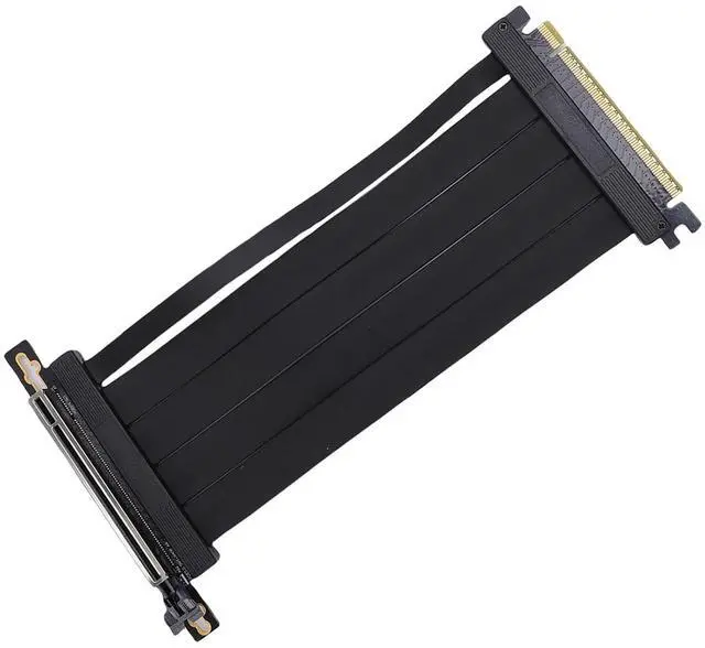 Alt view image 6 of 7 - PCIE 5.0 X16 Riser Cable, 128Gbps 90 Degree Connector 20cm GPU Extension, Flexible Extender with Cable Protector and Segmented Design for PC Cases AI Applications Servers