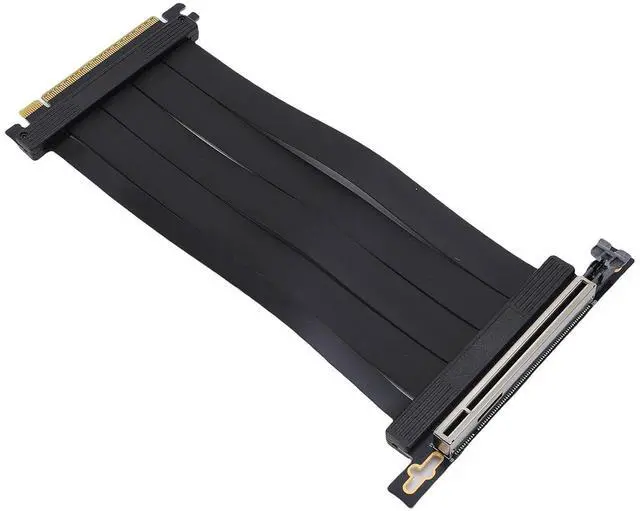 Alt view image 4 of 7 - PCIE 5.0 X16 Riser Cable, 128Gbps 90 Degree Connector 20cm GPU Extension, Flexible Extender with Cable Protector and Segmented Design for PC Cases AI Applications Servers