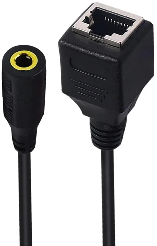Alt view image 6 of 6 - 20CM Network Interface RJ45 Female to 3.5mm Jack Male Female Cable with Microphone for Singing Table KTV Touch Screen Products(Male and Female)