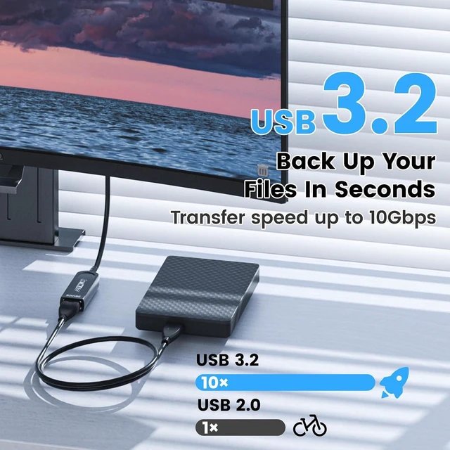 Alt view image 3 of 7 - Fiber Optic USB 3.2 Extension Cable 33FT, 10Gbps Type A Male to Female Ultra Long Distance Extender for Business Solutions,Video Conference,Webcam,3D Scanning,Machine Vision,Card Reader,Hard Drive