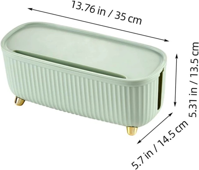 Alt view image 6 of 7 - Homoyoyo Cable Management Box Storage for Power Strips and Adapters Abs Material Large Capacity with Lid