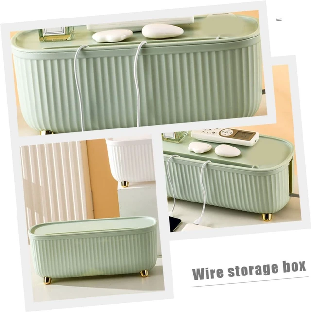 Alt view image 4 of 7 - Homoyoyo Cable Management Box Storage for Power Strips and Adapters Abs Material Large Capacity with Lid