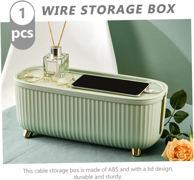 Alt view image 5 of 7 - Homoyoyo Cable Management Box Storage for Power Strips and Adapters Abs Material Large Capacity with Lid