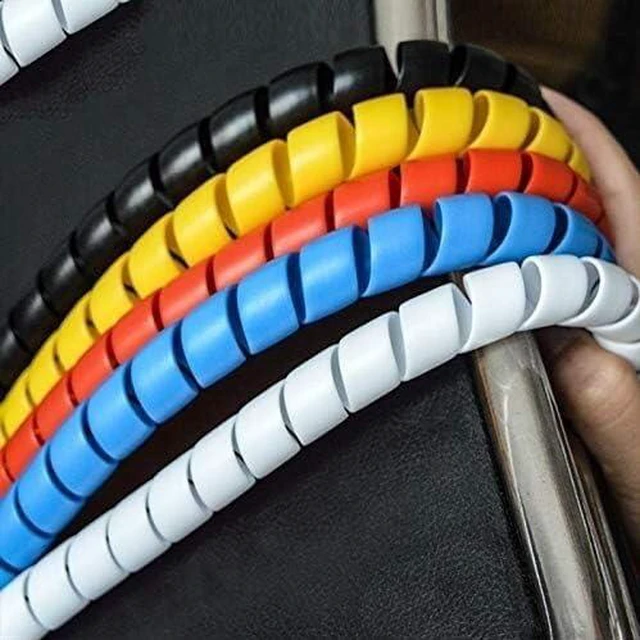 Alt view image 3 of 5 - Cable Tidy Sleeve,Cable Management,500CM 8mm to 50mm Spiral Wrap Sleeving Tube Flame Retardant Cable Protective Sleeve Band Winding Pipe Wire Sleeves(Red,50mm)