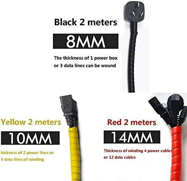Alt view image 4 of 5 - Cable Tidy Sleeve,Cable Management,500CM 8mm to 50mm Spiral Wrap Sleeving Tube Flame Retardant Cable Protective Sleeve Band Winding Pipe Wire Sleeves(Red,50mm)