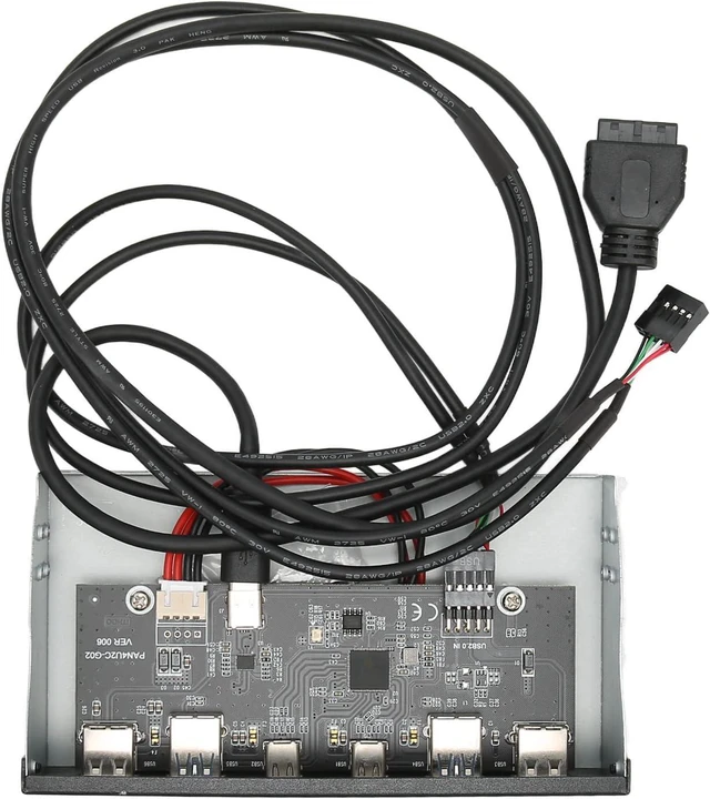 Alt view image 5 of 7 - USB3.1 Front Panel Adapter with GL3523 Chip, Speed 5Gbps, 6 Ports, 19PIN to Type C, Iron Material, Installation for Desktop Computers