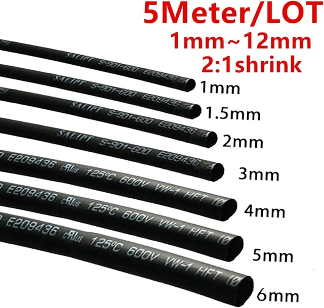Alt view image 4 of 6 - Cable Tidy Sleeve,Cable Management,5 Meter Black 3mm to 20mm Heat Shrink Tube Heatshrink Tubing Wire Sleeving Wrap Kits(18mm)