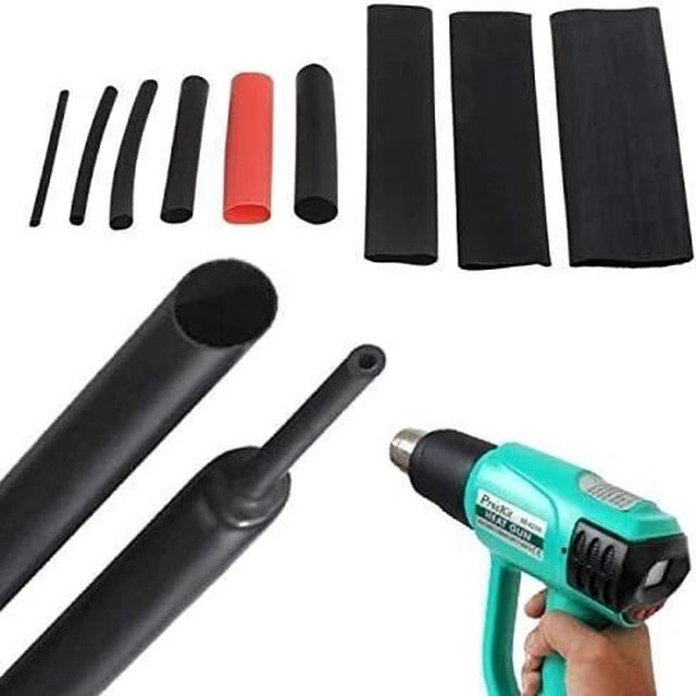 Alt view image 6 of 6 - Cable Tidy Sleeve,Cable Management,5 Meter Black 3mm to 20mm Heat Shrink Tube Heatshrink Tubing Wire Sleeving Wrap Kits(18mm)