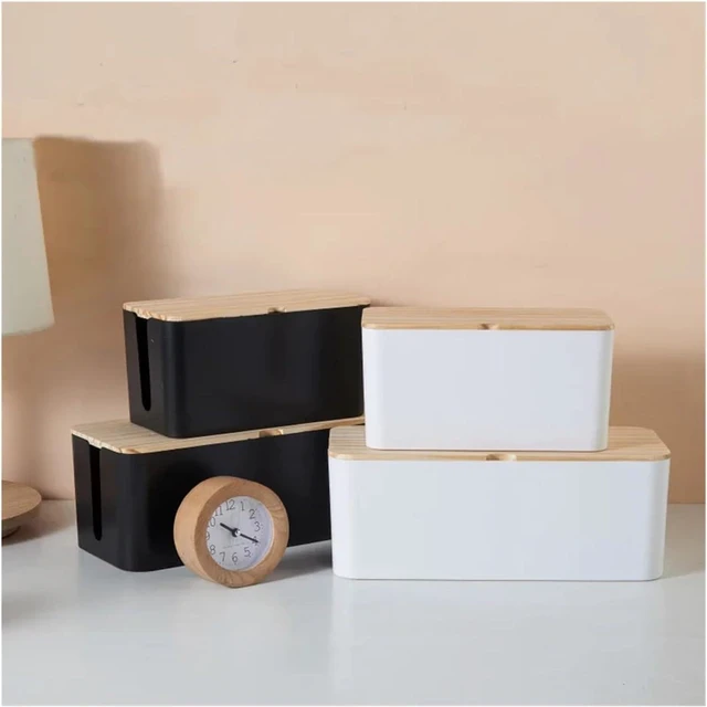 Alt view image 3 of 7 - Cable Box Tidy,Cable Organiser Box,Cable Tidy Box 3 Sizes Plastic Wire Storage Box Power Line Storage Cases Junction Box Cable Tidy Storage Box Household Necessities Extension Lead Cable Tidy Box(4)(8