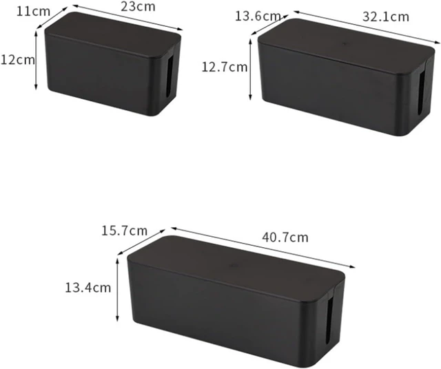 Alt view image 4 of 7 - Cable Box Tidy,Cable Organiser Box,Cable Tidy Box 3 Sizes Plastic Wire Storage Box Power Line Storage Cases Junction Box Cable Tidy Storage Box Household Necessities Extension Lead Cable Tidy Box(4)(8