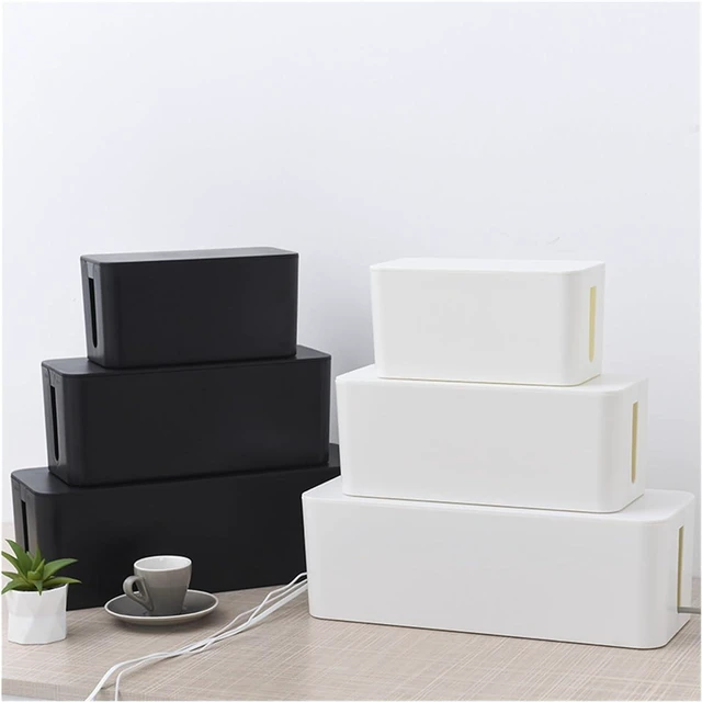 Alt view image 5 of 7 - Cable Box Tidy,Cable Organiser Box,Cable Tidy Box 3 Sizes Plastic Wire Storage Box Power Line Storage Cases Junction Box Cable Tidy Storage Box Household Necessities Extension Lead Cable Tidy Box(4)(8