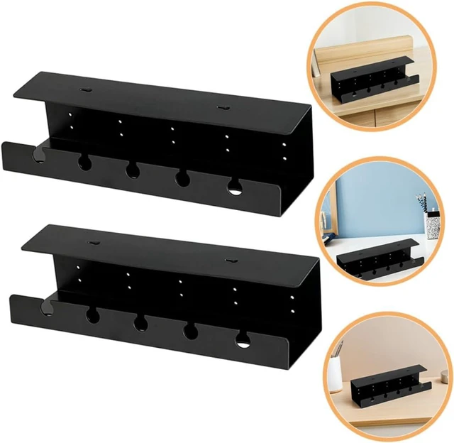 Alt view image 7 of 7 - DOITOOL 2pcs Under Desk Cable Management Organizer Tray with Multiple Slots and Large Capacity for Office
