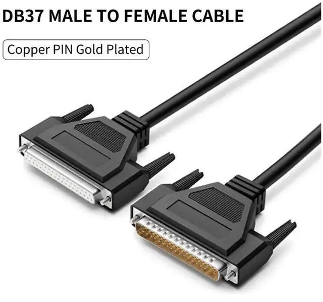 Alt view image 5 of 7 - Pure Copper DB37 Extension Cable Male to Male to Female 37-pin Cable Parallel Port Cable Serial Computer Printer Data Cable(5M,Female to Female)