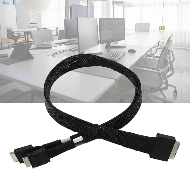 Alt view image 2 of 7 - Highly Speed Data Transfer Cable for Servers, 50cm SFF8611 8i to SFF8611 4ix2 Cord for IT Hardware Engineering