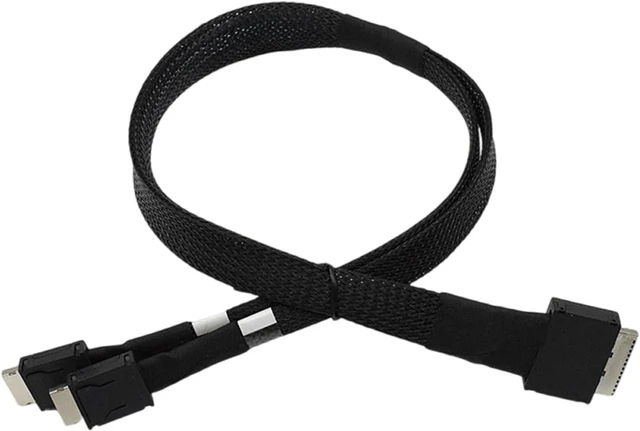 Alt view image 6 of 7 - Highly Speed Data Transfer Cable for Servers, 50cm SFF8611 8i to SFF8611 4ix2 Cord for IT Hardware Engineering