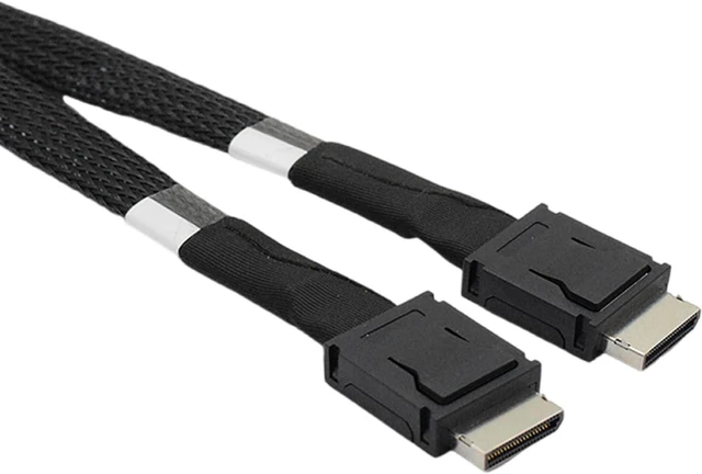 Alt view image 5 of 7 - Highly Speed Data Transfer Cable for Servers, 50cm SFF8611 8i to SFF8611 4ix2 Cord for IT Hardware Engineering