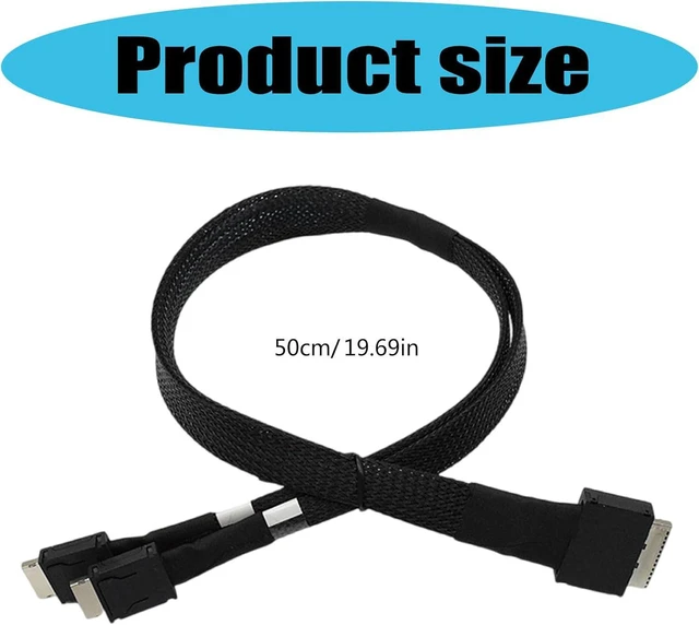 Alt view image 7 of 7 - Highly Speed Data Transfer Cable for Servers, 50cm SFF8611 8i to SFF8611 4ix2 Cord for IT Hardware Engineering