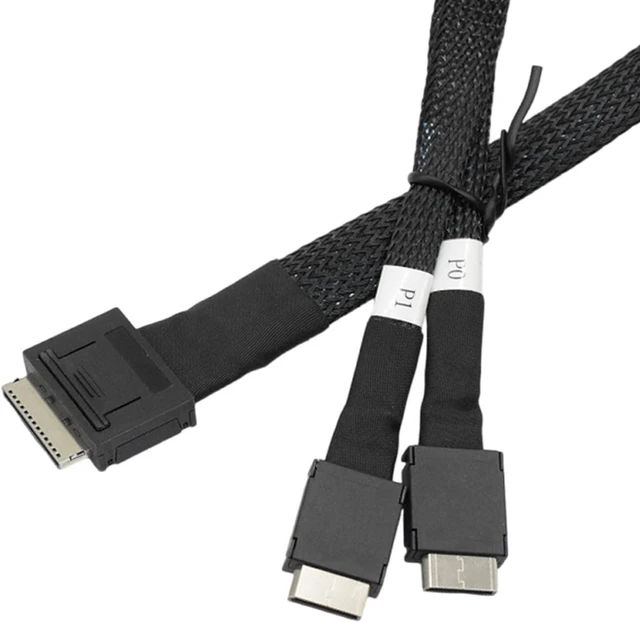 Main image of Highly Speed Data Transfer Cable for Servers, 50cm SFF8611 8i to SFF8611 4ix2 Cord for IT Hardware Engineering