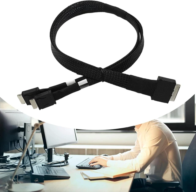 Alt view image 4 of 7 - Highly Speed Data Transfer Cable for Servers, 50cm SFF8611 8i to SFF8611 4ix2 Cord for IT Hardware Engineering