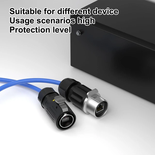 Alt view image 3 of 7 - ZUZONG Cat7 RJ45 Waterproof Connector IP68 RJ45 Industrial Connector RJ45 Aviation Plugs Sockets Cat7 10Gbps Signal Connector for Home, Industrial Connection/LED/Stage/Lighting/Network